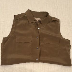 Banana Republic Heritage Collection Sleeveless Silk Button Down Tank